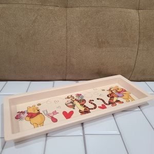 Disney Winnie the Pooh Piglet Tigger Serving Tray Dish Bamboo Fibre Plate